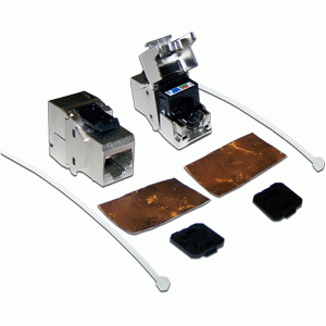 Keystone module, RJ45, category 6A, STP, 180 degrees
